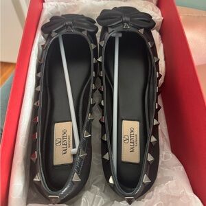 Valentino Black Studded Ballet Flats